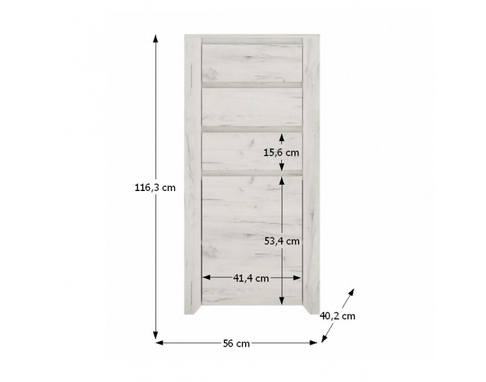 Komoda Angel Typ 35 1D-3S - biela / craft