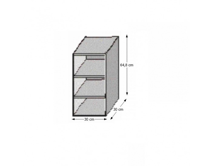 Horná kuchynská skrinka Jura New B GO-30 - biela / wenge