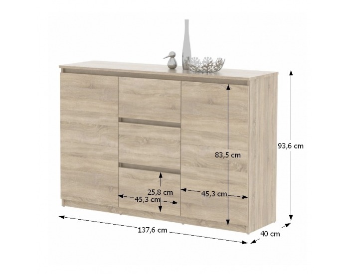 Dvojdverová komoda Logan GT 3 - dub sonoma