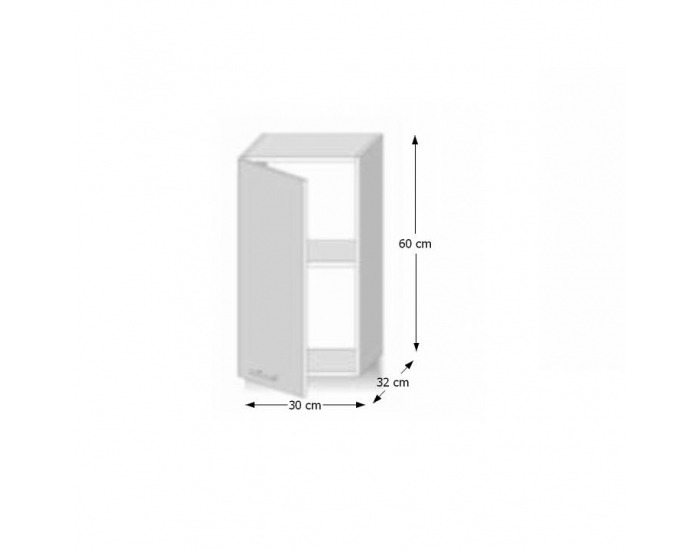 Horná kuchynská skrinka Line G30 - dub sonoma / biela