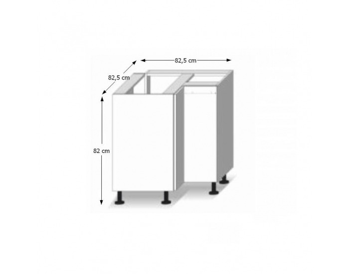 Dolná rohová kuchynská skrinka Line DR L - dub sonoma / biela