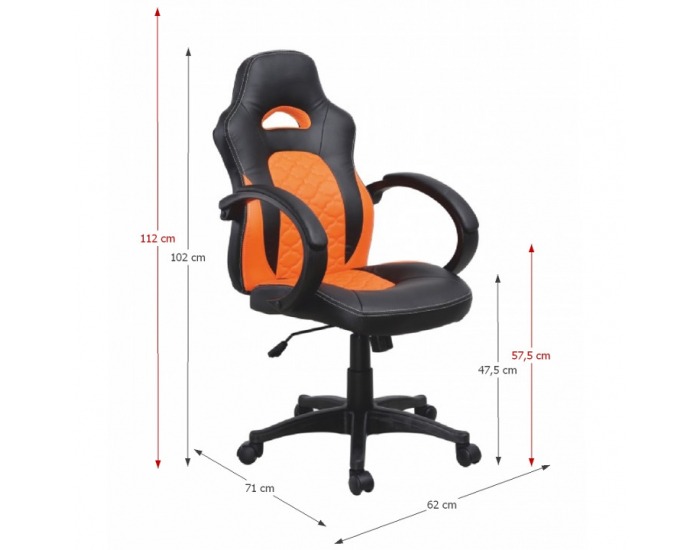 Kancelárske kreslo s podrúčkami Nelson - čierna / oranžová
