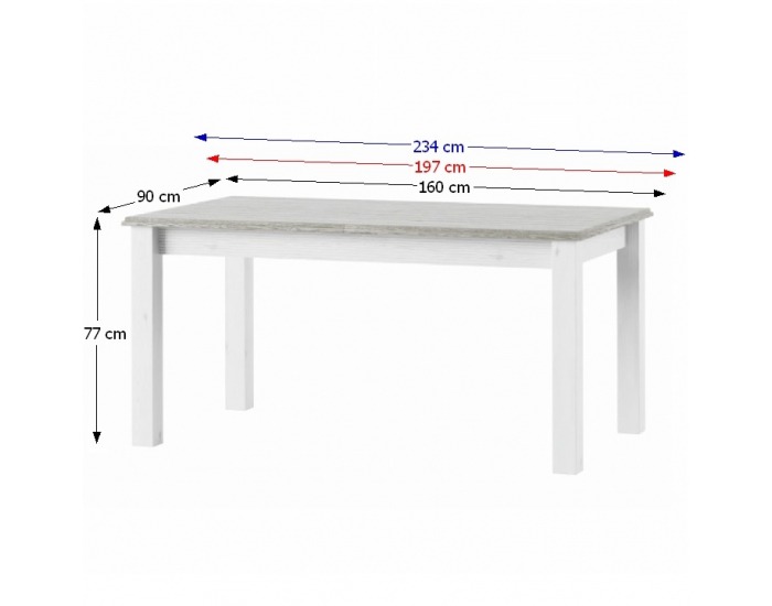 Rozkladací jedálenský stôl Liona LM 88 - biela
