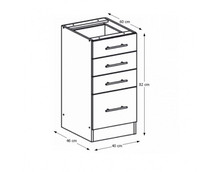 Dolná kuchynská skrinka Monda S40SZ4 - dub sonoma / biela