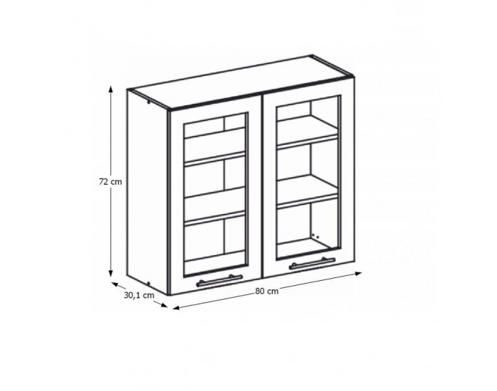 Horná kuchynská skrinka Monda W80S - dub sonoma / biela