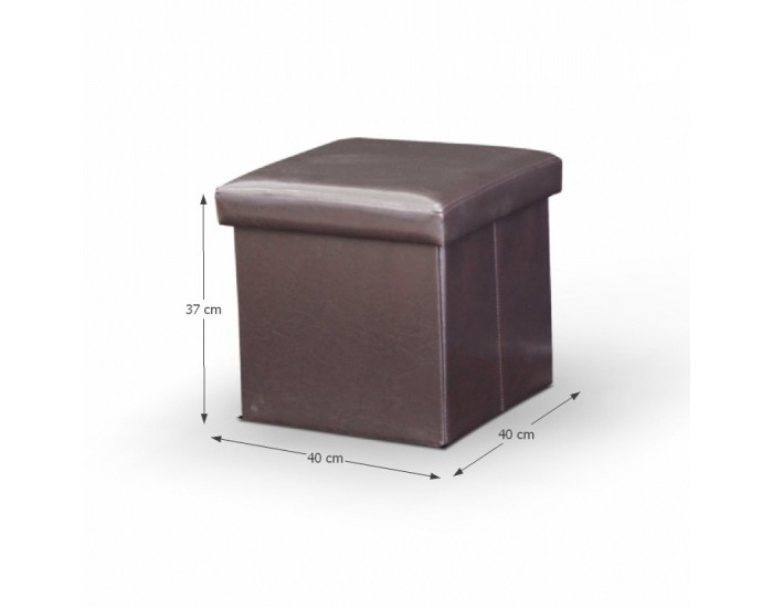 Taburetka s úložným priestorom Tela - tmavohnedá