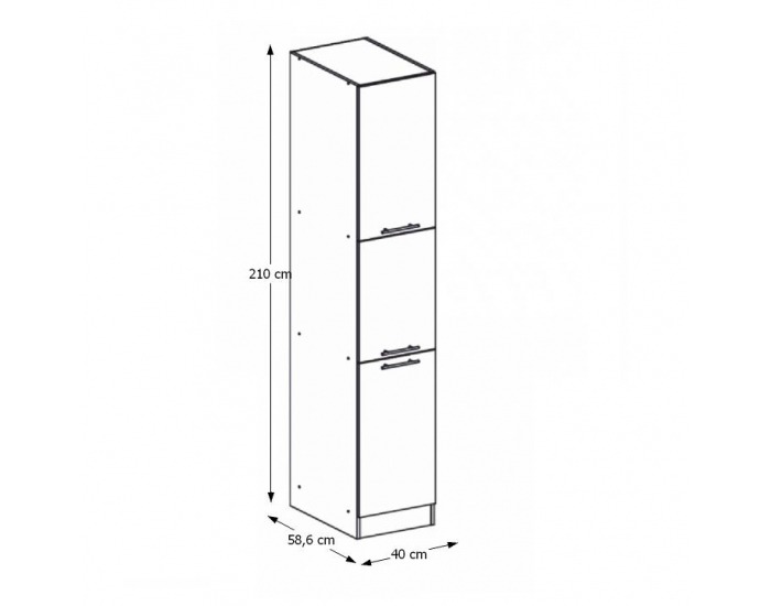 Potravinová skriňa Monda S40/210/57 - dub sonoma / biela