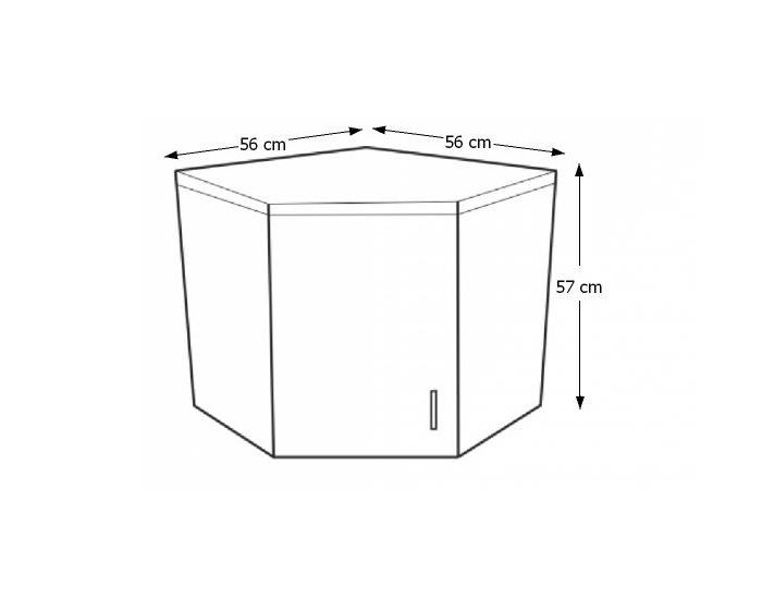 Horná rohová kuchynská skrinka Narcis GN-56*56 - dub sonoma