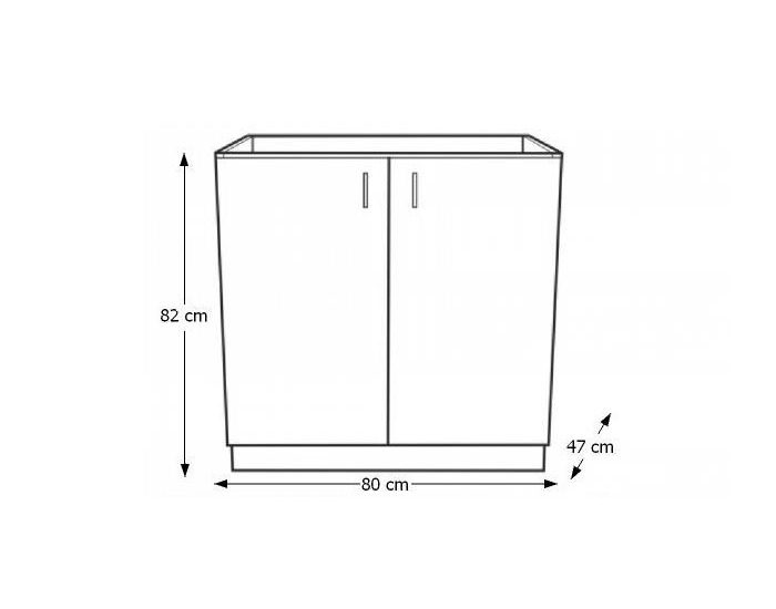 Drezová kuchynská skrinka Narcis DZ-80 - dub sonoma