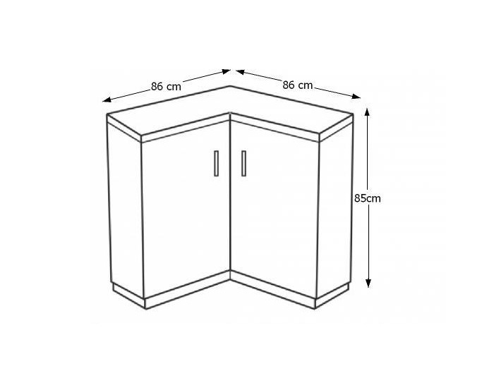 Dolná rohová kuchynská skrinka Narcis DN-86*86 - dub sonoma