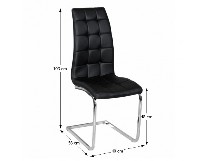 Jedálenská stolička Dulcia - čierna / chróm
