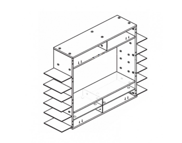 Obývacia stena Medi - čierny lesk / biela