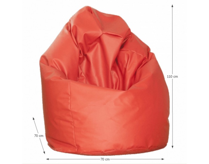Sedací vak Bag-Vak - červená ekokoža