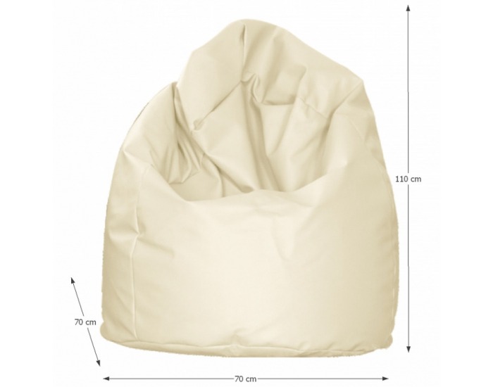 Sedací vak Bag-Vak - béžová ekokoža