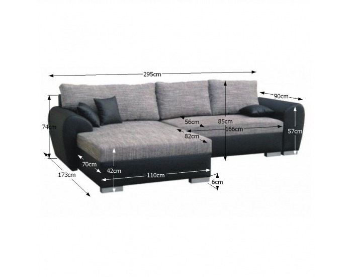 Rohová sedačka s rozkladom a úložným priestorom Sofia P - biela / sivá