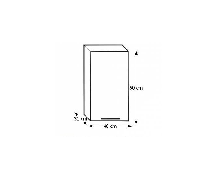 Horná kuchynská skrinka Irys G-40 L - dub sonoma / biela