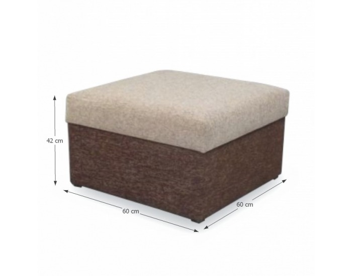 Taburetka s úložným priestorom Iza - béžová / hnedá