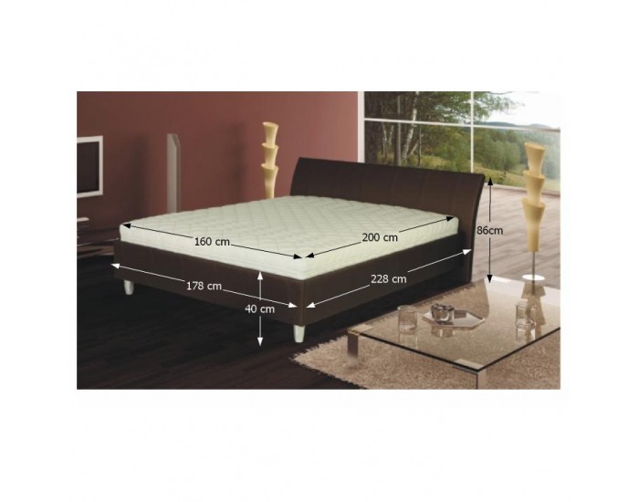 Posteľový rám Diego 180 - hnedá ekokoža