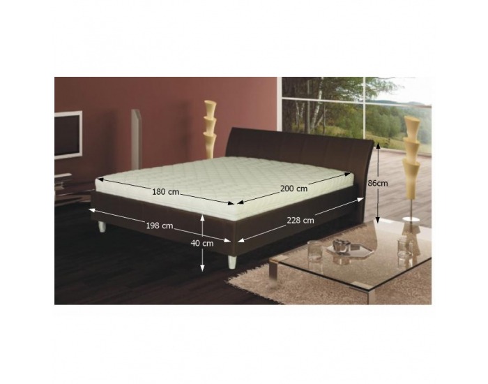 Posteľový rám Diego 160 - hnedá ekokoža