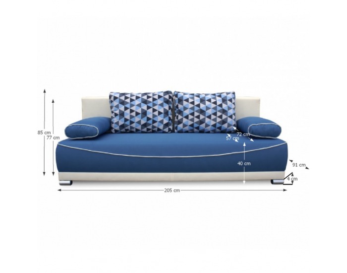 Rozkladacia pohovka s úložným priestorom Dinar - modrá / béžová