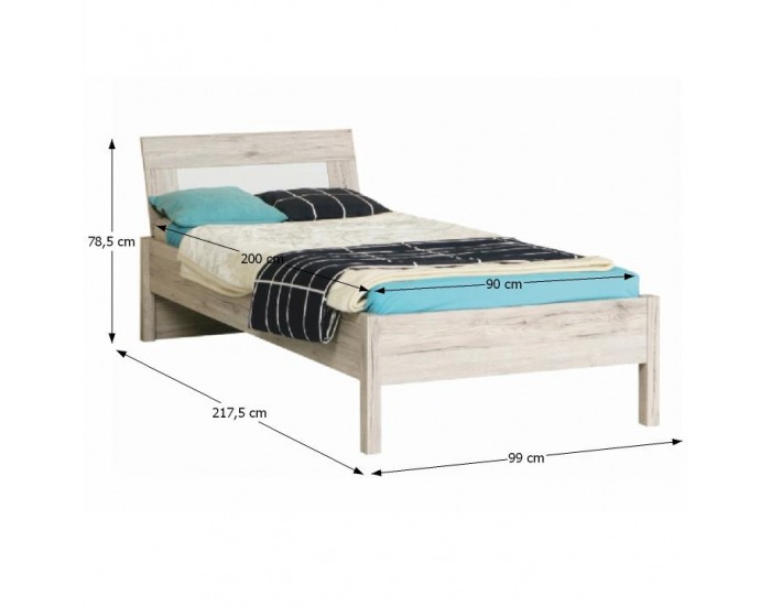 Jednolôžková posteľ Valeria 9 90 - dub pieskový / biela