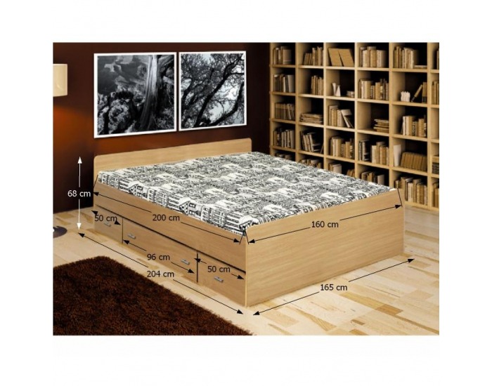 Posteľový rám s úložným priestorom Duet 80262 160 - buk