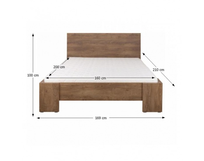 Manželská posteľ s roštom Monte 20 160 - dub lefkas