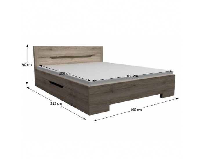Posteľový rám s úložným priestorom Betino DA-26 160 - dub sonoma tmavá