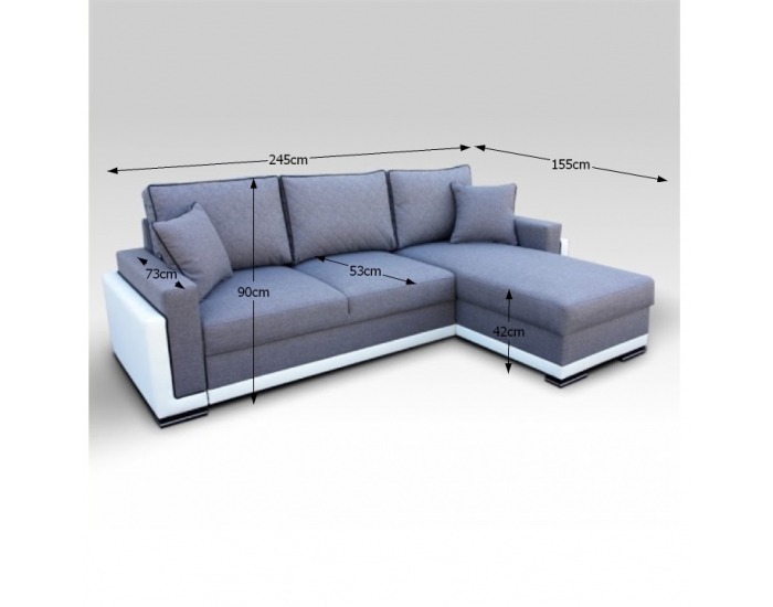 Rohová sedačka s rozkladom a úložným priestorom Indiana P - béžovosivá / biela