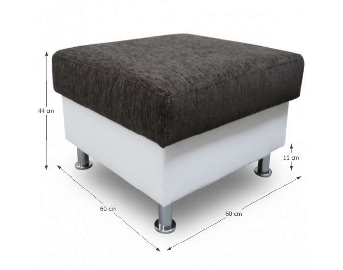 Taburetka s úložným priestorom Polo - biela / tmavosivá