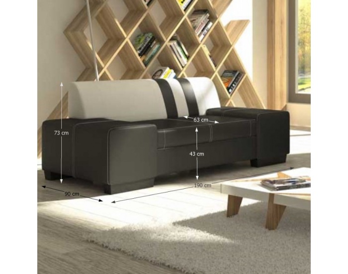 Dvojsedačka Peter New - čierna / biela