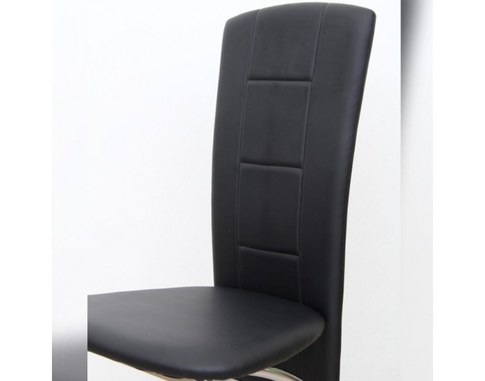 Jedálenská stolička Fina - čierna / chróm