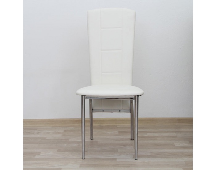 Jedálenská stolička Fina - biela / chróm
