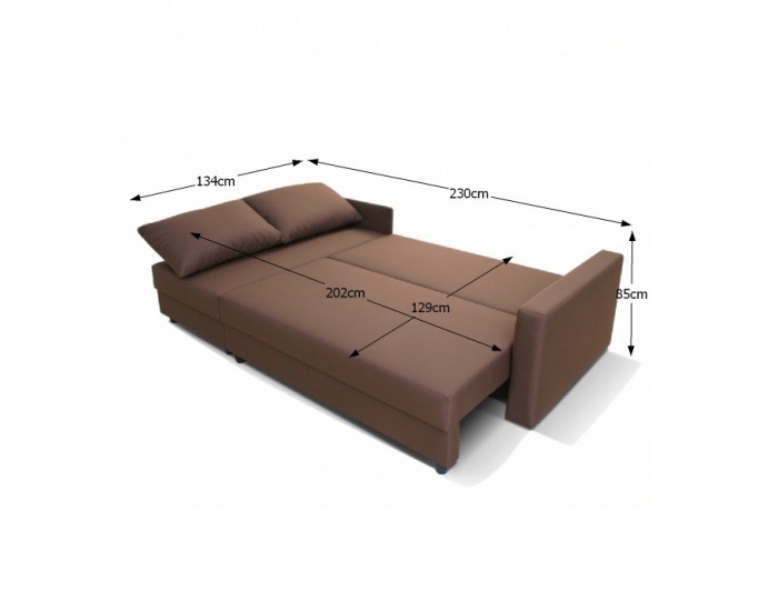 Rohová sedačka s rozkladom a úložným priestorom Evan L/P - hnedá
