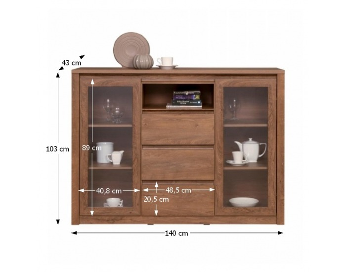 Vitrína Monte 8 - dub lefkas