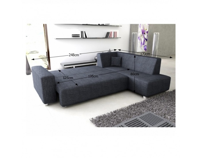 Rohová sedačka s rozkladom a úložným priestorom Colli P - hnedá