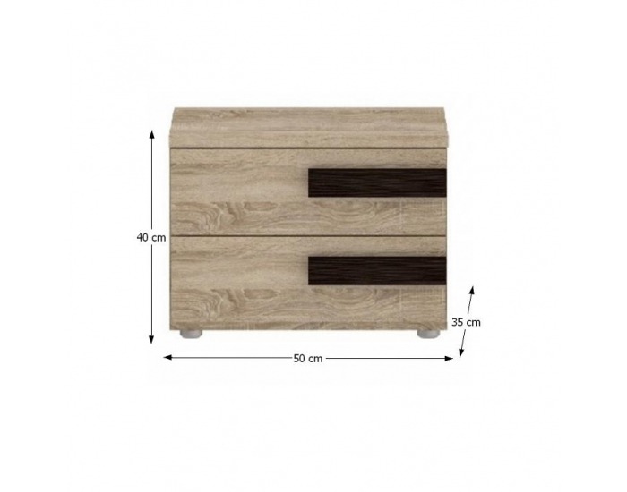 Nočný stolík Lotos 2 - dub sonoma / wenge