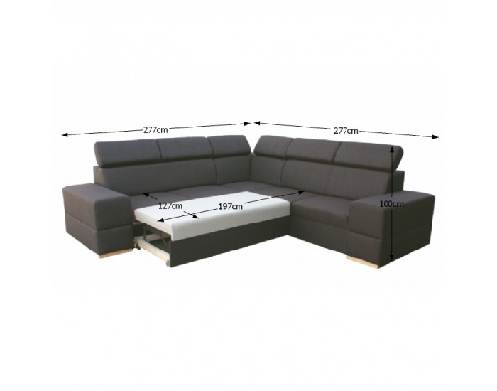 Rohová sedačka s rozkladom a úložným priestorom Monako P - cappuccino