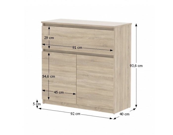 Dvojdverová komoda Logan GT 2 - dub sonoma