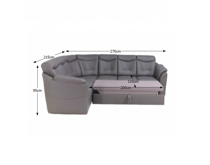 Rohová sedačka s rozkladom a úložným priestorom Merlin L - svetlohnedá melírovaná