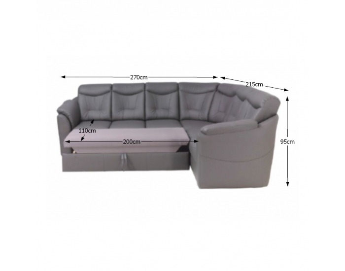 Rohová sedačka s rozkladom a úložným priestorom Merlin P - čierna