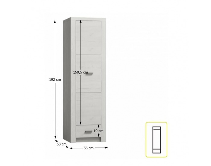 Šatníková skriňa Infinity 2 1D - jaseň biely
