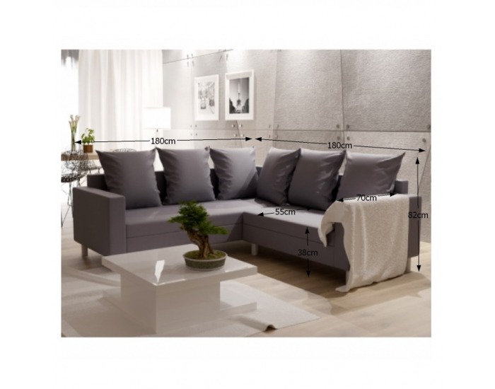 Rohová sedačka Komo L/P - sivá