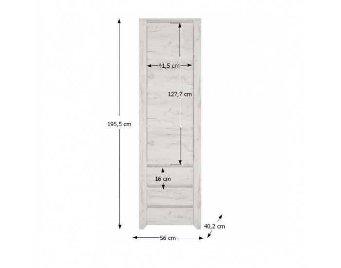 Policová skriňa Angel Typ 10 1D-3S - biela / craft