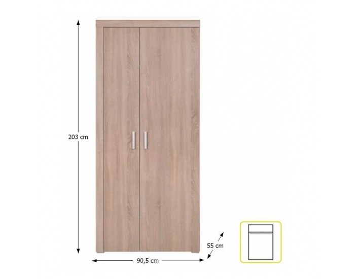 Šatníková skriňa Davis 1 2D - dub sonoma