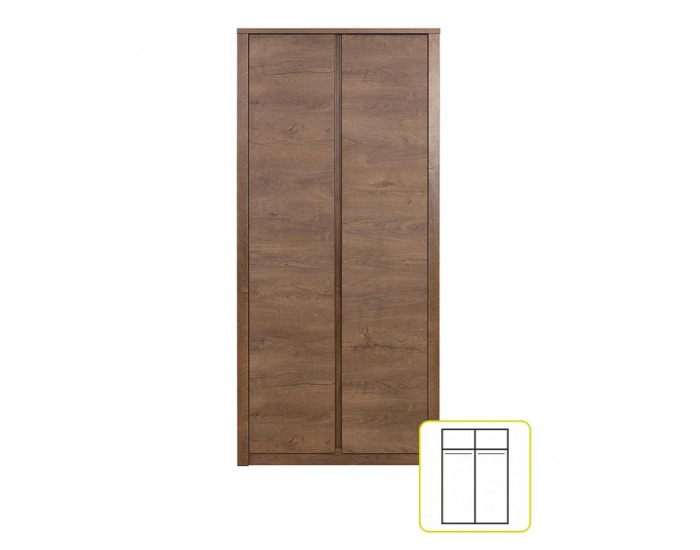 Šatníková skriňa Monte 2 2D - dub lefkas