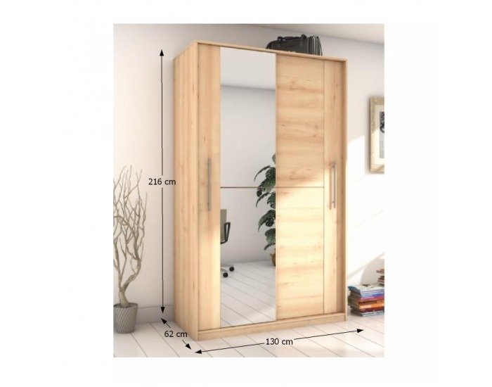 Šatníková skriňa s posuvnými dverami Rombo CO-23 2D - buk iconic