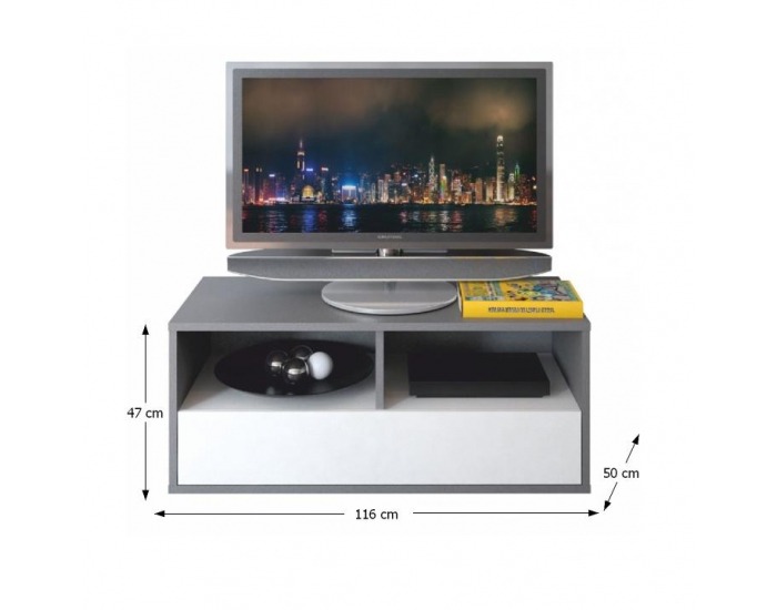 TV stolík Marsie M13 - grafit / biela