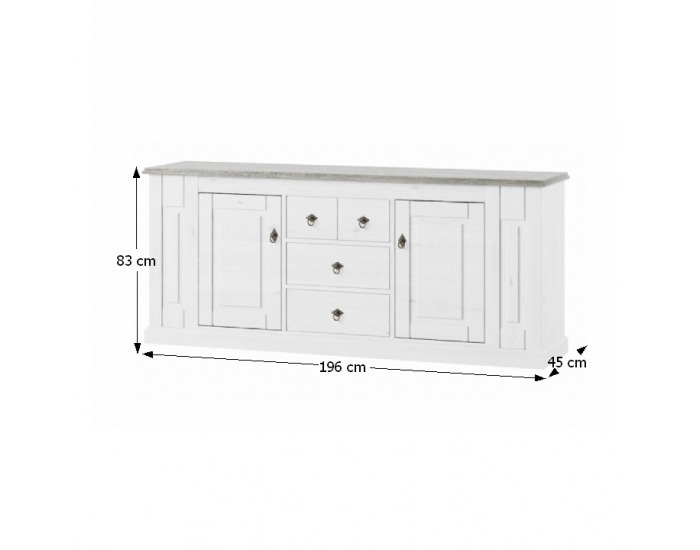 Dvojdverová komoda Liona LM 46 - biela