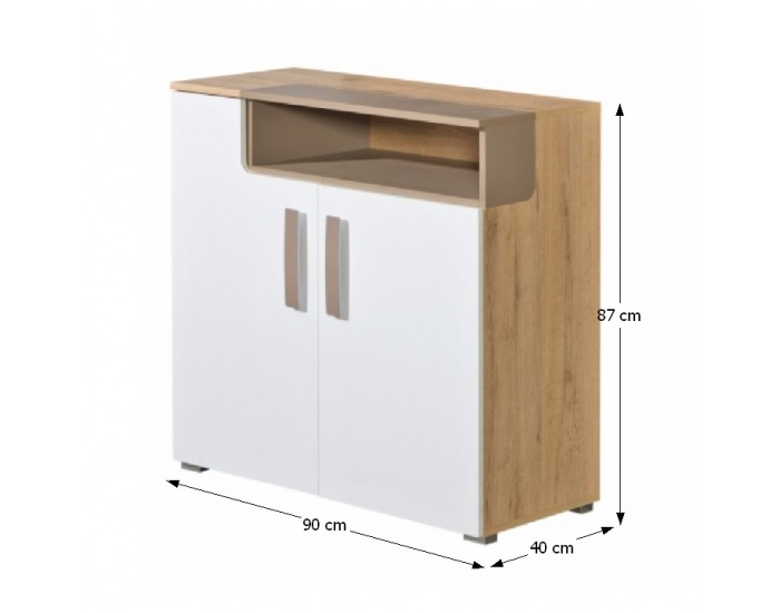 Skrinka Katar K6 - san reno / biela / cappuccino